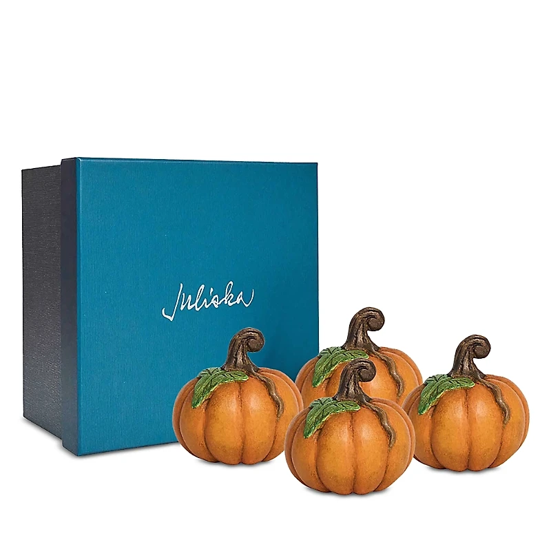 Juliska Forest Walk Pumpkin Place Card Holders, Set of 4