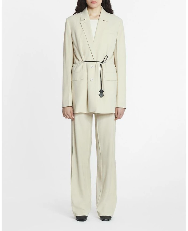 Belted Wool Blend Jacket