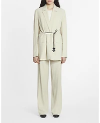 Belted Wool Blend Jacket