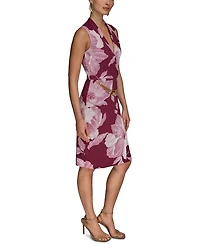 Floral Print Chain Belt Dress