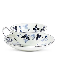 Wild Strawberry Inky Blue Teacup & Saucer