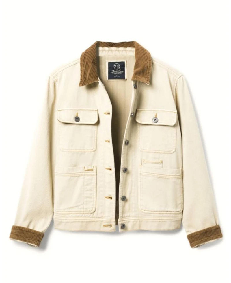 Women's Denim Corded Collar Chore Jacket