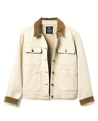 Women's Denim Corded Collar Chore Jacket