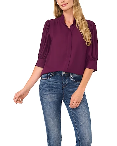 CeCe Collared Button Down Blouse