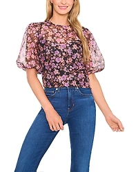 CeCe Crewneck Balloon Sleeve Top