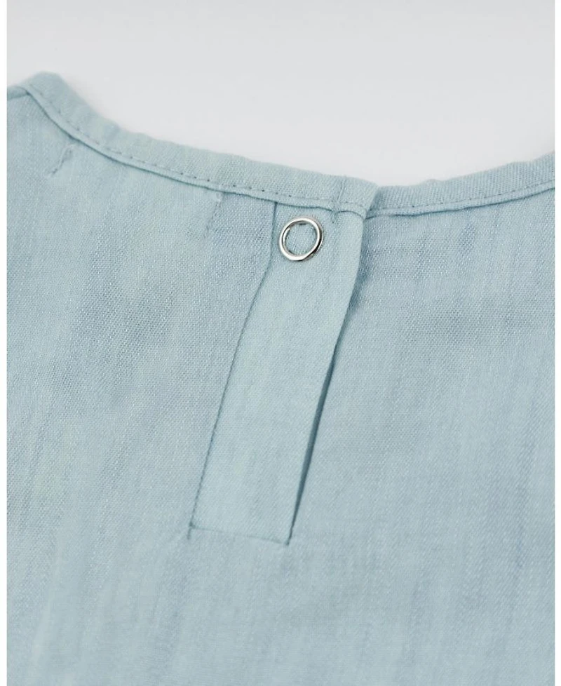 Girls' Lyocell Denim Stars Applique Bubble - Baby