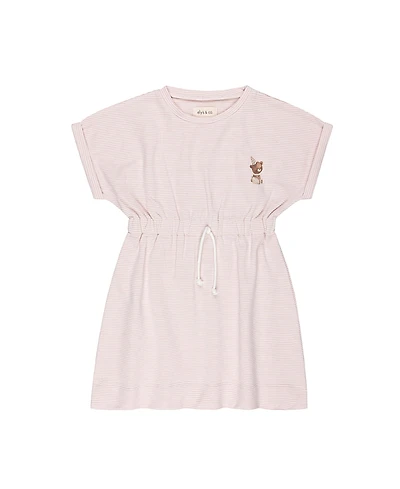 Ely's & Co. Girls' Organic Bear Collection French Terry Short Sleeves Dress - Little Kid