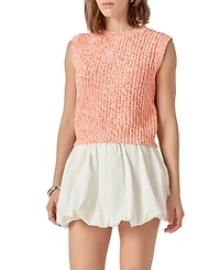 Women's Sleeveless Ribbed Knit Sweater