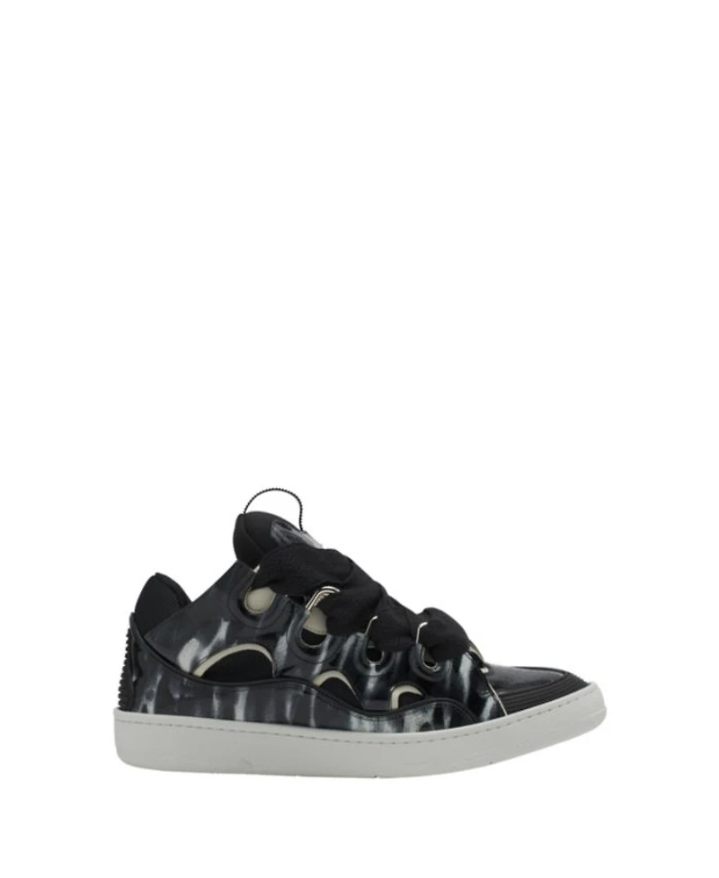 Unisex Curb Leather Sneakers with Sparkles