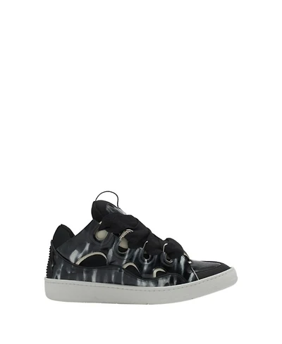 Unisex Curb Leather Sneakers with Sparkles