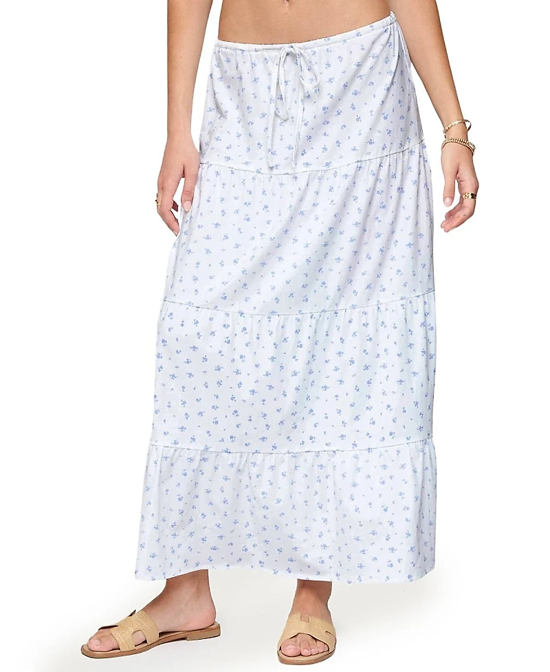 Edikted Charley Floral Tiered Maxi Skirt