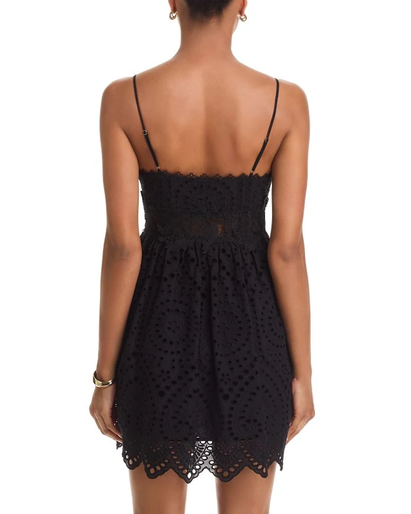 Lilia Cotton Eyelet Mini Dress