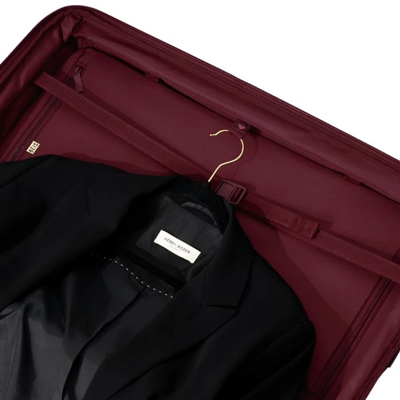 The Medium Check in Roller Suitcase - Burgundy