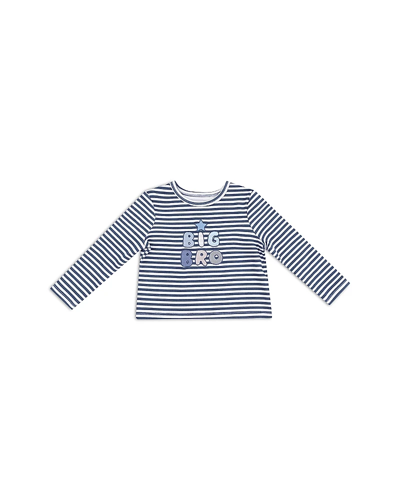 Angel Dear Boys' Big Bro Embroidery Striped Long Sleeve Shirt - Baby