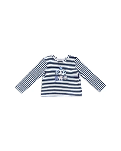 Angel Dear Boys' Big Bro Embroidery Striped Long Sleeve Shirt - Baby