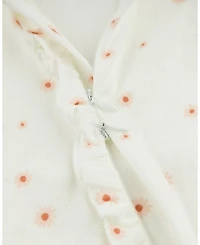 Girls' Zipper Footie - Twinkle Mini Daisies with Ruffles Baby