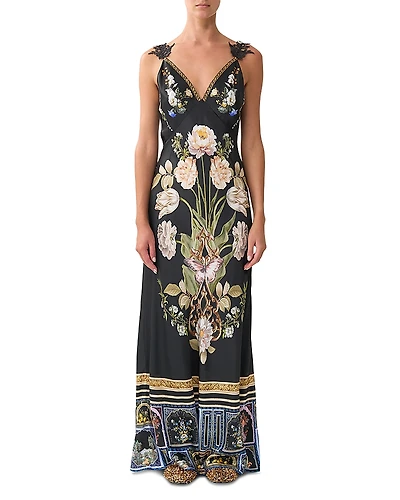 Camilla Silk Bias Cut Floral Print Dress