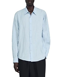 Crinkled Button-Front Shirt