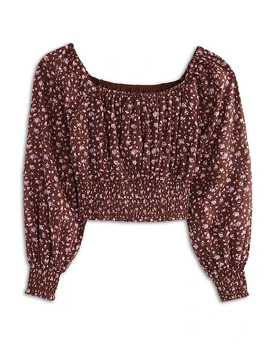 KatieJnyc Girls' Tween Smocked Cropped Top - Big Kid