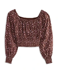 KatieJnyc Girls' Tween Smocked Cropped Top - Big Kid