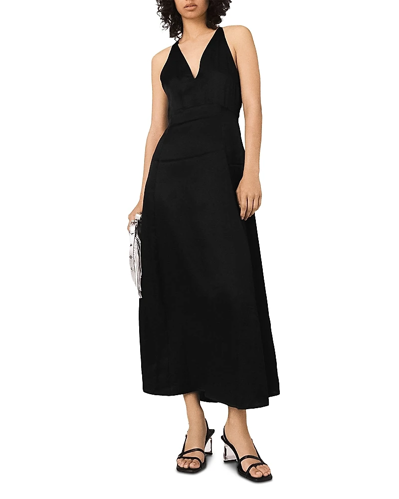 Maje Braided Back Maxi Dress