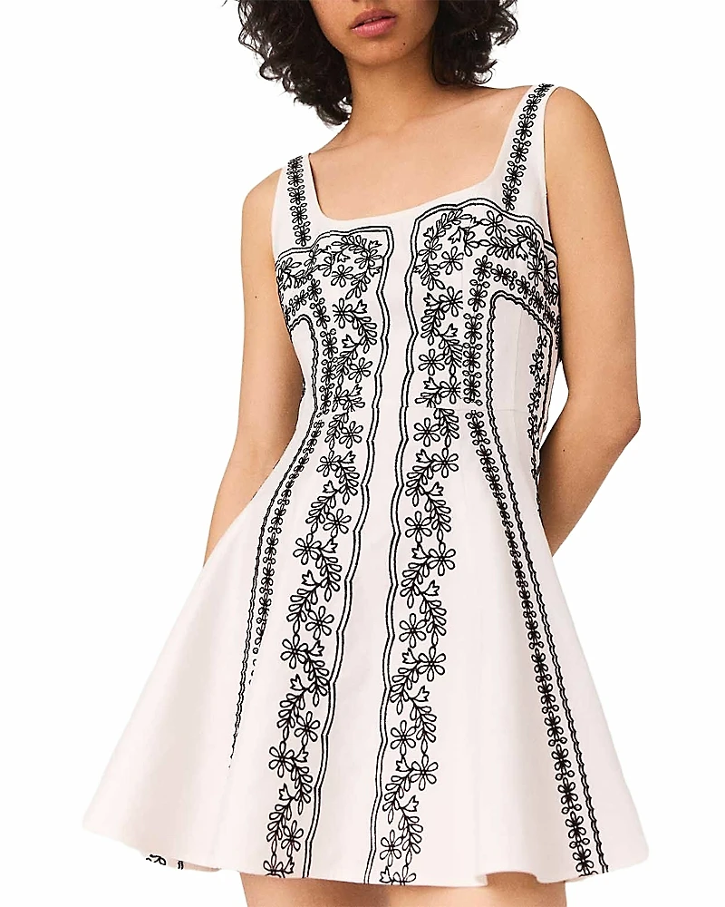 Maje Short Embroidered Dress