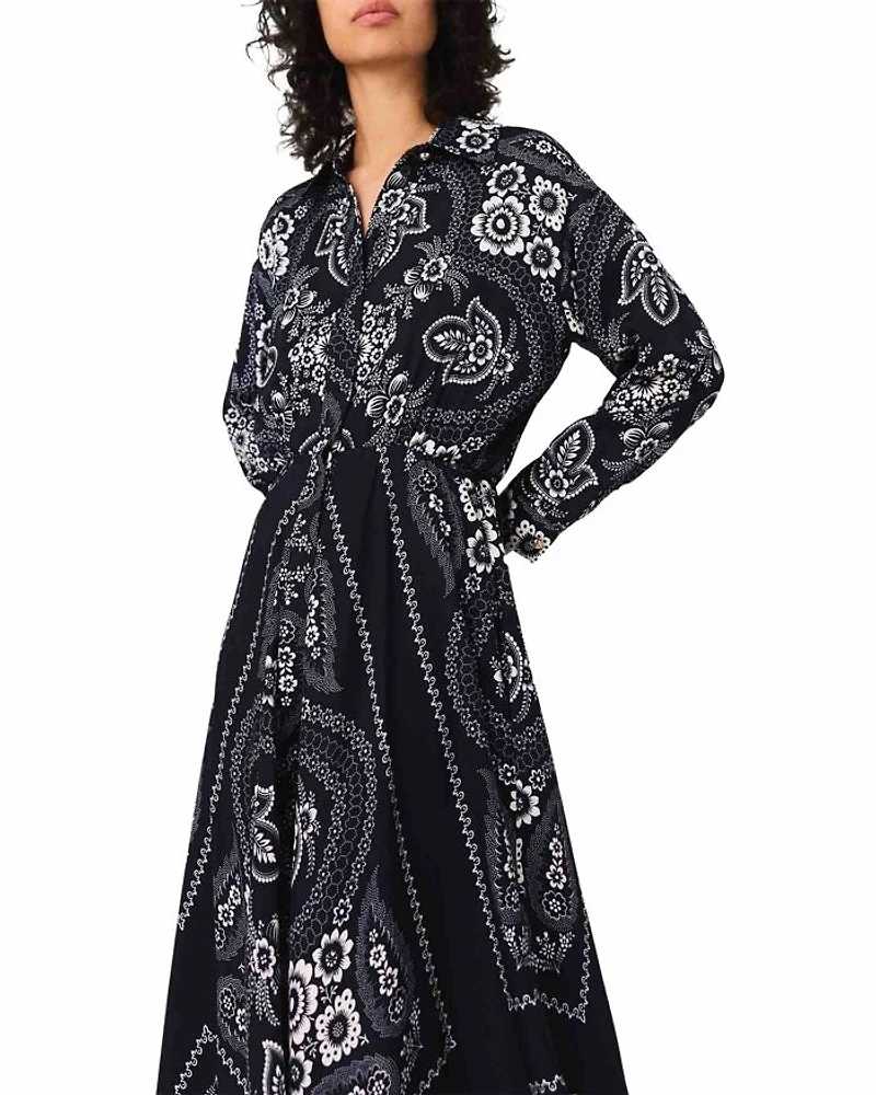 Patterned Flowing Maxi Dress