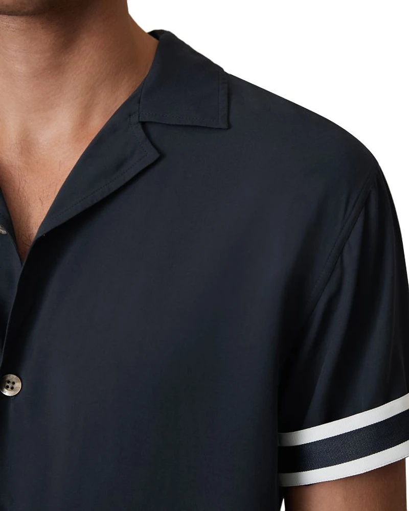 Asher Striped Cuff Camp Shirt
