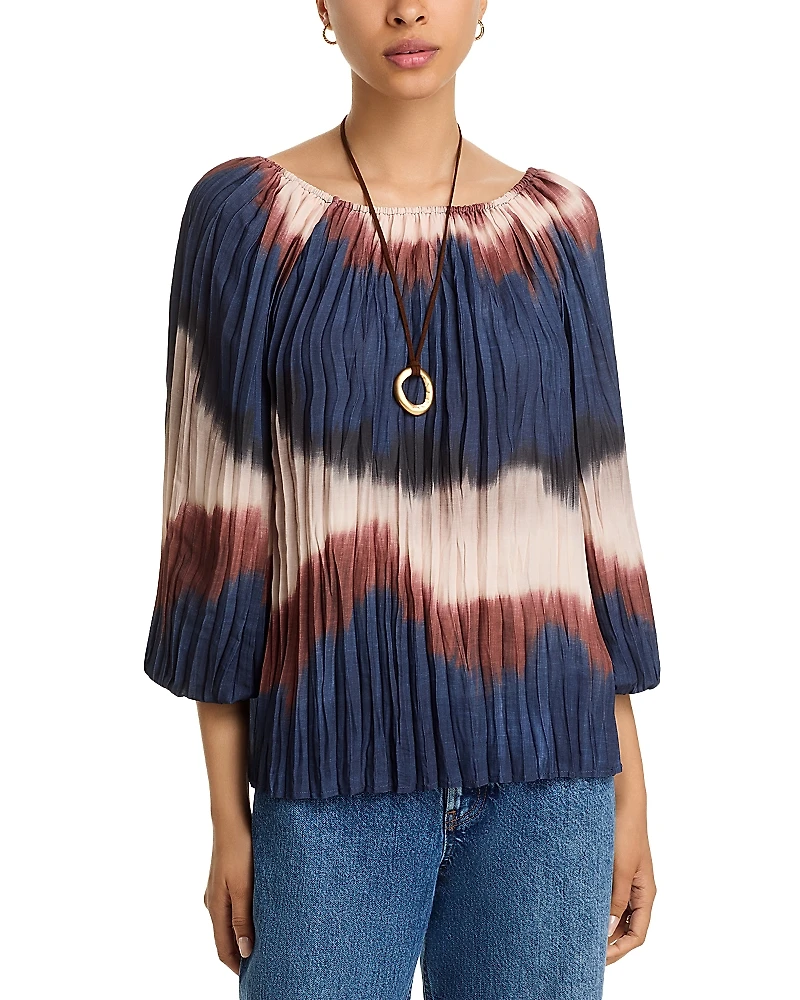 Bella Dahl Pleated Three Quarter Sleeve Blouse