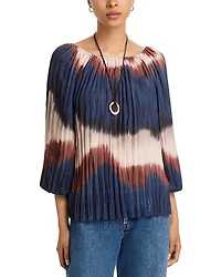 Bella Dahl Pleated Three Quarter Sleeve Blouse