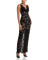 Self-Portrait Floral Lace Maxi Dress