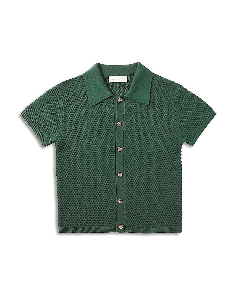 Rylee + Cru Boys' Aiden Textured Knit Button Front Polo - Little Kid