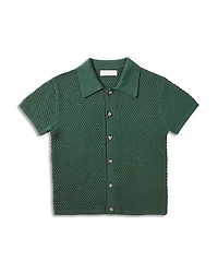 Rylee + Cru Boys' Aiden Textured Knit Button Front Polo - Little Kid