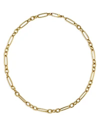 18K Yellow Gold Figaro Link Chain Necklace, 18"