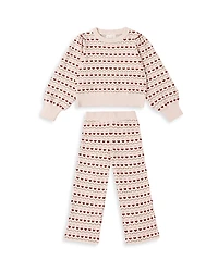Rylee + Cru Girls' Jacquard Knit Sweater & Pants Set - Little Kid