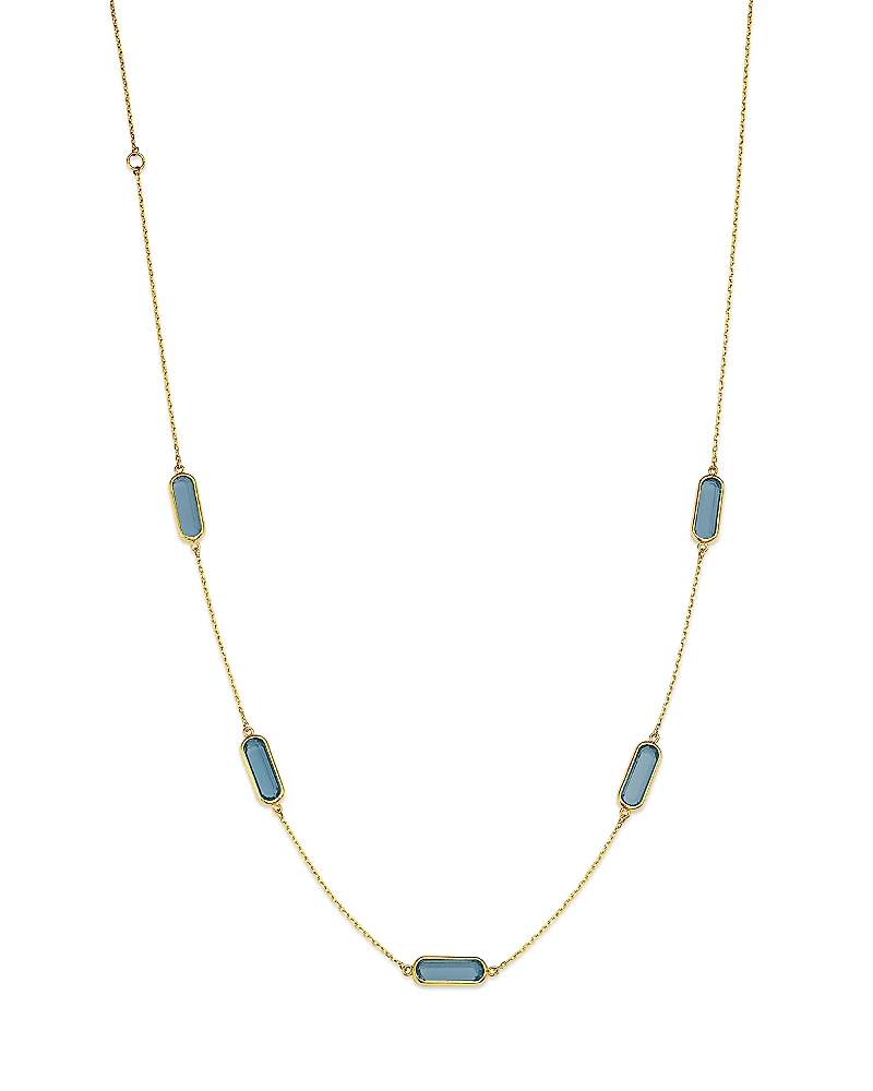 Bloomingdale's Fine Collection Blue Topaz Station Necklace