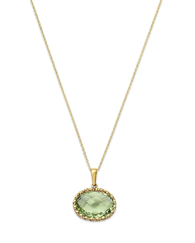 Bloomingdale's Fine Collection Prasiolite Oval Bezel Pendant Necklace