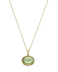 Bloomingdale's Fine Collection Prasiolite Oval Bezel Pendant Necklace