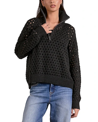 Elan Open Knit Half Zip Sweater