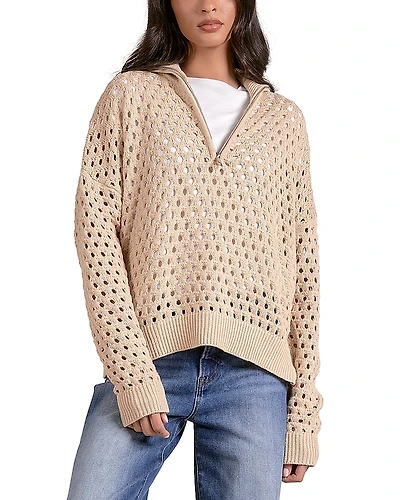 Elan Open Knit Half Zip Sweater