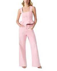 High Rise Wide Leg Jeans Prism Pink