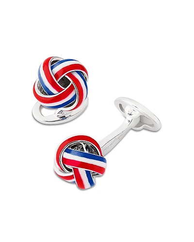Jan Leslie Red White and Blue Knot Cufflinks