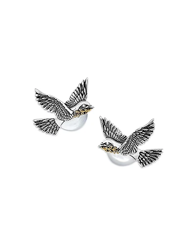 Jan Leslie Peace Dove Sterling Silver Cufflinks