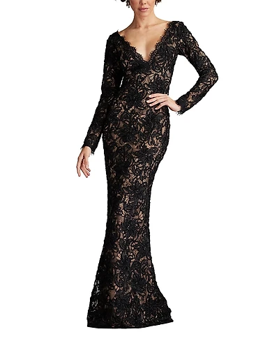 Tadashi Shoji Beloit Ribbon Embroidered Gown