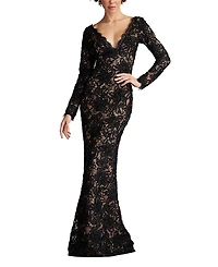 Tadashi Shoji Beloit Ribbon Embroidered Gown