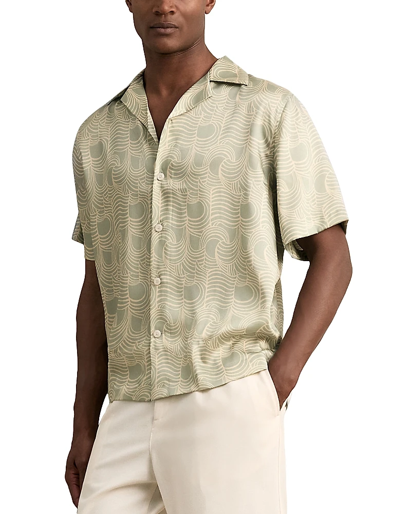 Reiss Waver Printed Camp Shirt