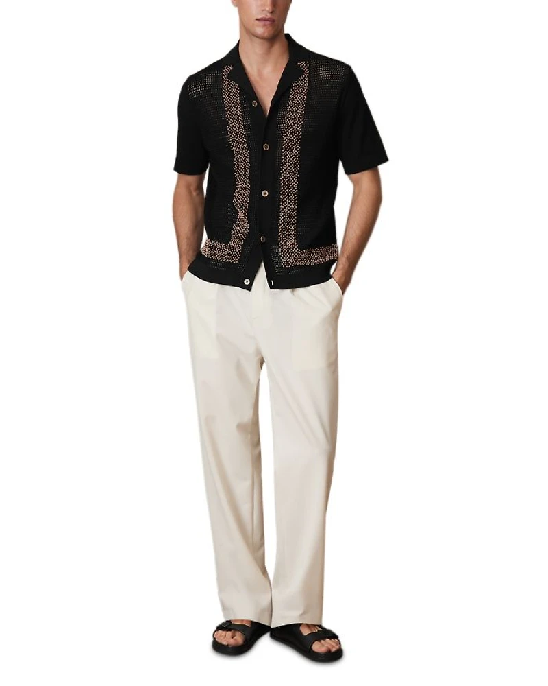 Che Accra Mesh Beaded Camp Shirt