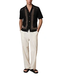 Che Accra Mesh Beaded Camp Shirt