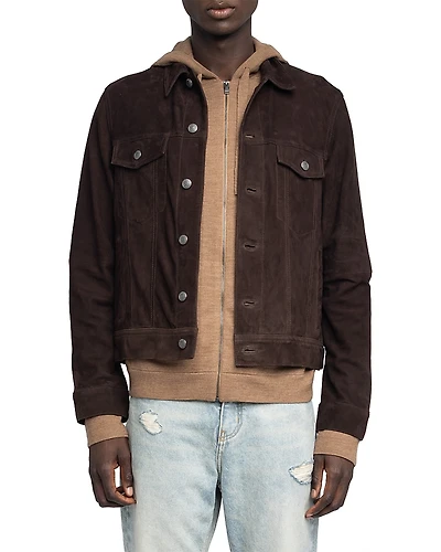 Zadig & Voltaire Bases Light Suede Trucker Jacket