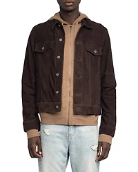 Zadig & Voltaire Bases Light Suede Trucker Jacket